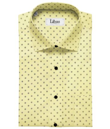 Arvind Lemon Yellow 100% Premium Cotton Printed Shirt Fabric (1.60 M)