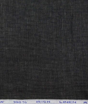 Arvind Dark Grey 100% Pure Irish Linen 25 LEA Structured Unstitched Trouser Fabric