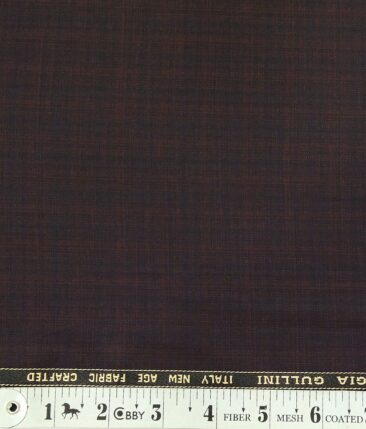 Georgia Gulini Dark Wine Red Self Design Poly Viscose Unstitched Fabric (1.25 Mtr) For Trouser