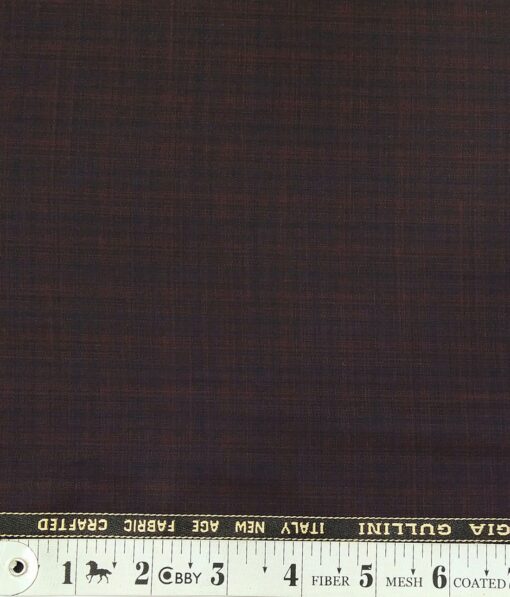 Georgia Gulini Dark Wine Red Self Design Poly Viscose Unstitched Fabric (1.25 Mtr) For Trouser