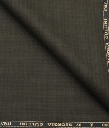 Georgia Gulini Greenish Brown Self Design Poly Viscose Unstitched Fabric (1.25 Mtr) For Trouser