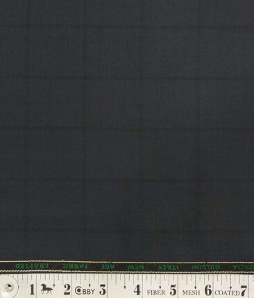 Georgia Gulini Pebble Grey Checks Poly Viscose Unstitched Fabric (1.25 Mtr) For Trouser