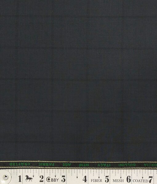 Georgia Gulini Pebble Grey Checks Poly Viscose Unstitched Fabric (1.25 Mtr) For Trouser