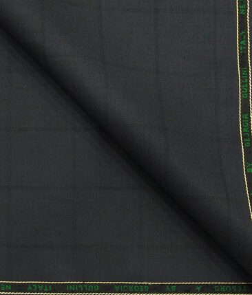 Georgia Gulini Pebble Grey Checks Poly Viscose Unstitched Fabric (1.25 Mtr) For Trouser