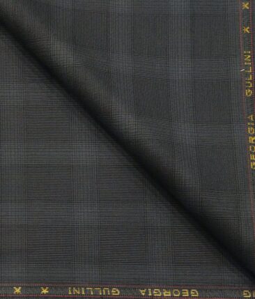 Georgia Gulini Dark Grey Broad Checks Poly Viscose Unstitched Fabric (1.25 Mtr) For Trouser