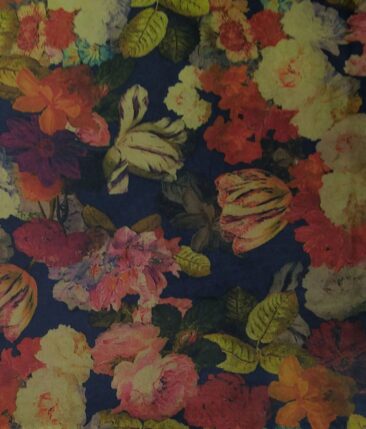 Italian Channel Multicolor Floral Printed Velvet Unstitched Bandhgala or Blazer Fabric (2.25 Mtr)