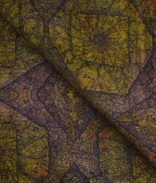 Italian Channel Multicolor Printed Velvet Unstitched Bandhgala or Blazer Fabric (2.25 Mtr)