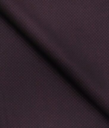 Italian Channel Dark Wine Structured Terry Rayon Unstitched Fabric (1.25 Mtr) For Trouser
