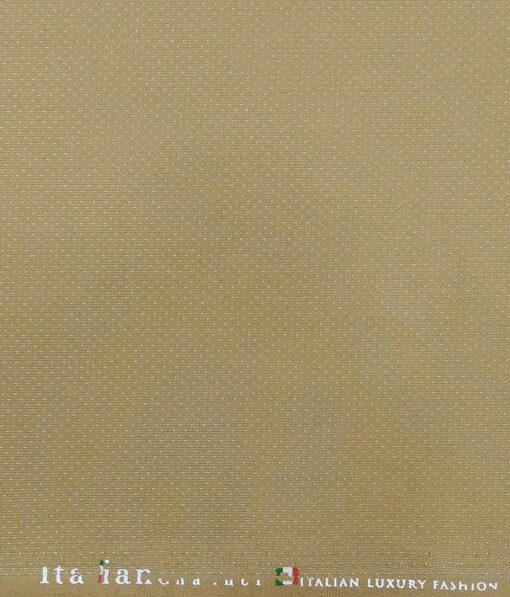 Italian Channel Sand Castle Beige Dotted Structure Terry Rayon Unstitched Fabric (1.25 Mtr) For Trouser