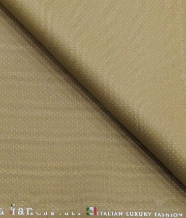 Italian Channel Sand Castle Beige Dotted Structure Terry Rayon Unstitched Fabric (1.25 Mtr) For Trouser