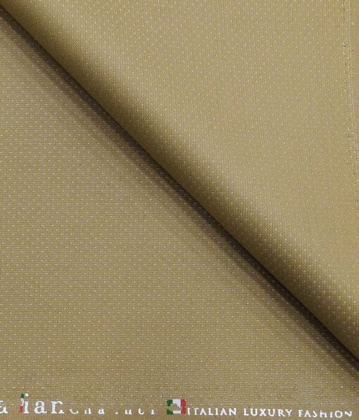 Italian Channel Sand Castle Beige Dotted Structure Terry Rayon Unstitched Fabric (1.25 Mtr) For Trouser