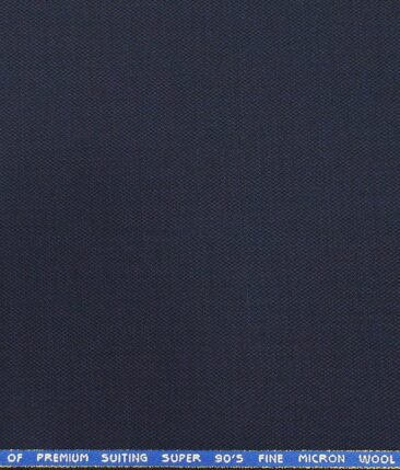 J.Hampstead by Siyaram's Dark Royal Blue Structured Super 90's 20% Merino Wool  Unstitched Fabric (1.25 Mtr) For Trouser
