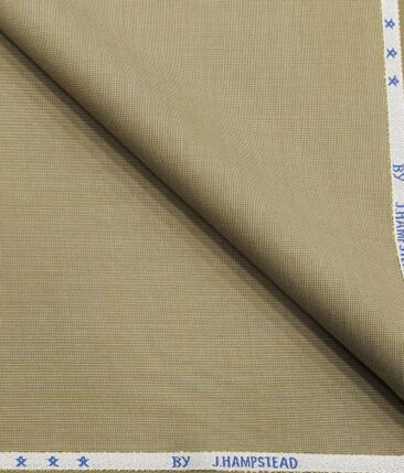J.Hampstead by Siyaram's Oat Beige Structured Super 100's 20% Merino Wool  Unstitched Fabric (1.25 Mtr) For Trouser