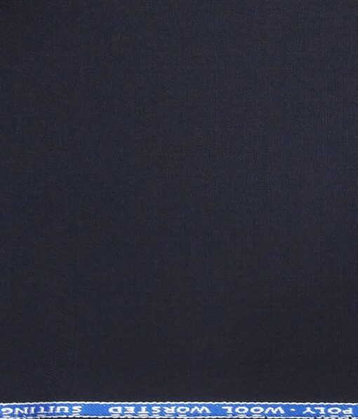 J.Hampstead by Siyaram's Dark Navy Blue Solid Matty 30% Wool  Unstitched Fabric (1.25 Mtr) For Trouser