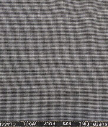 J.Hampstead by Siyaram's Light Grey Structured Super 90's 35% Merino Wool  Unstitched Fabric (1.25 Mtr) For Trouser