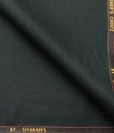Marconi by Siyaram's Dark Green Dotted Structured Poly Viscose Unstitched Fabric (1.25 Mtr) For Trouser