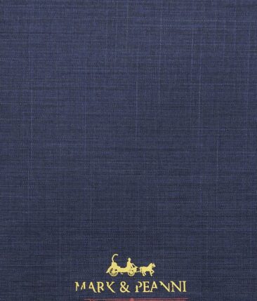 Mark & Peanni Denim Blue Self Design Terry Rayon Unstitched Fabric (1.25 Mtr) For Trouser