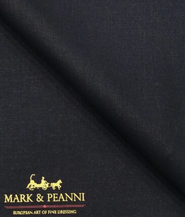 Mark & Peanni Dark Blue Shiny Sparkle Terry Rayon Party Wear Unstitched Fabric (1.25 Mtr) For Trouser