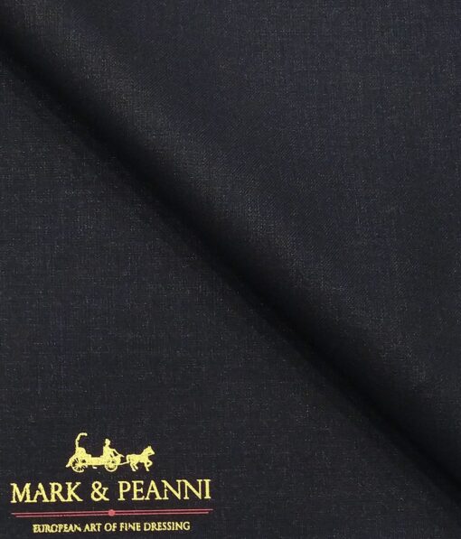 Mark & Peanni Dark Blue Shiny Sparkle Terry Rayon Party Wear Unstitched Fabric (1.25 Mtr) For Trouser