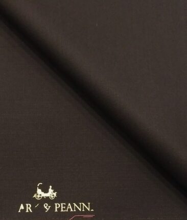 Mark & Peanni Dark Brown Solid Terry Rayon Unstitched Fabric (1.25 Mtr) For Trouser