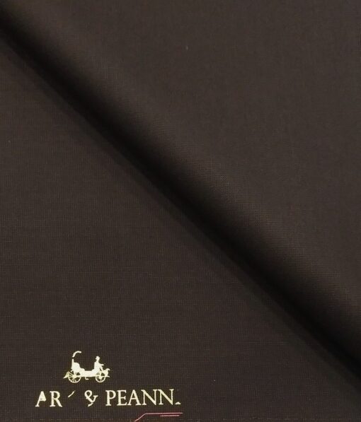 Mark & Peanni Dark Brown Solid Terry Rayon Unstitched Fabric (1.25 Mtr) For Trouser