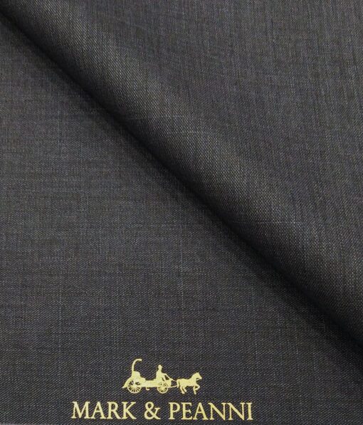 Mark & Peanni Dark Grey Self Design Terry Rayon Unstitched Fabric (1.25 Mtr) For Trouser