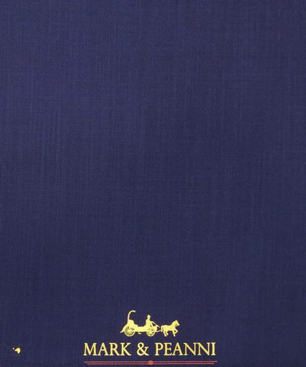 Mark & Peanni Dark Royal Blue Solid Terry Rayon Unstitched Fabric (1.25 Mtr) For Trouser