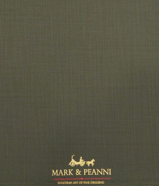 Mark & Peanni Moss Green Solid Terry Rayon Unstitched Fabric (1.25 Mtr) For Trouser