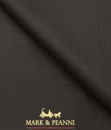 Mark & Peanni Wood Brown Solid Terry Rayon Unstitched Fabric (1.25 Mtr) For Trouser