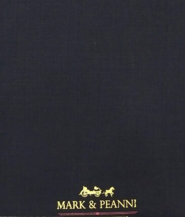 Mark & Peanni Dark Navy Blue Solid Terry Rayon Unstitched Fabric (1.25 Mtr) For Trouser