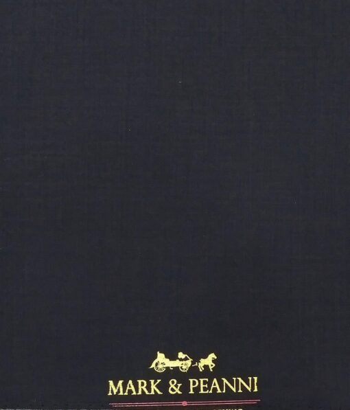 Mark & Peanni Dark Navy Blue Solid Terry Rayon Unstitched Fabric (1.25 Mtr) For Trouser