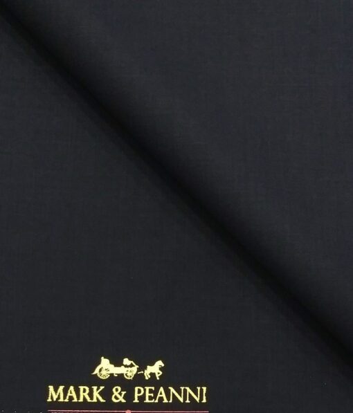 Mark & Peanni Dark Navy Blue Solid Terry Rayon Unstitched Fabric (1.25 Mtr) For Trouser