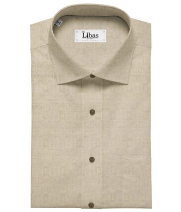 Nemesis Beige 50% Cotton + 50% Linen Jacquard Weave Shirt Fabric (1.60 M)