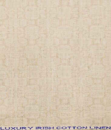 Nemesis Beige 50% Cotton + 50% Linen Jacquard Weave Shirt Fabric (1.60 M)