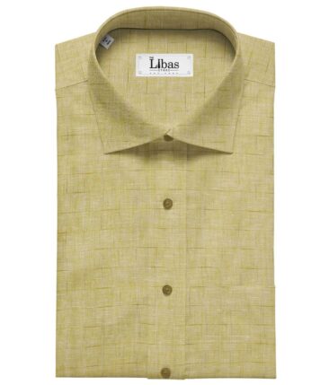 Nemesis Beige 100% Irish Linen Self Design Shirt Fabric (1.60 M)