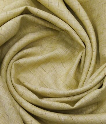 Nemesis Beige 100% Irish Linen Self Design Shirt Fabric (1.60 M)