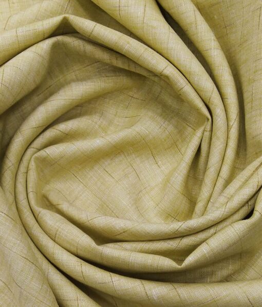 Nemesis Beige 100% Irish Linen Self Design Shirt Fabric (1.60 M)