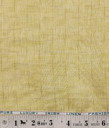 Nemesis Beige 100% Irish Linen Self Design Shirt Fabric (1.60 M)
