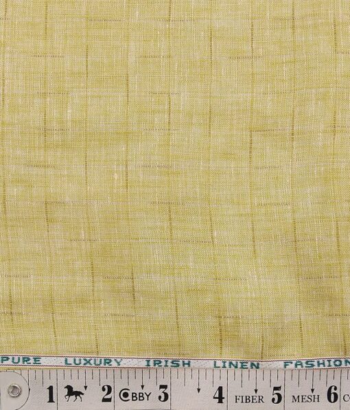 Nemesis Beige 100% Irish Linen Self Design Shirt Fabric (1.60 M)