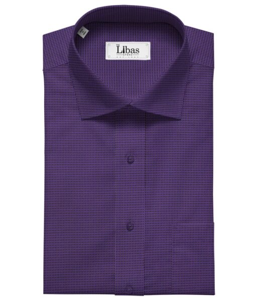 Nemesis Dark Purple 100% Giza Cotton Structured Shirt Fabric (1.60 M)