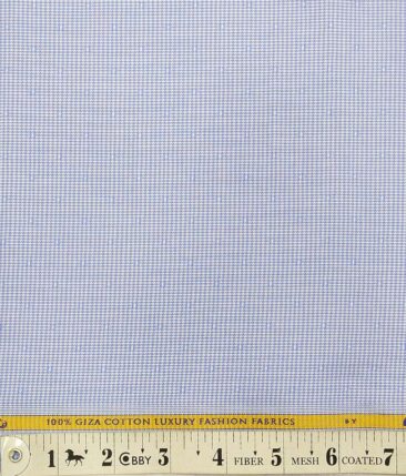 Nemesis Sky Blue 100% Egyptian Cotton Houndstooth Weave cum Dobby Shirt Fabric (1.60 M)