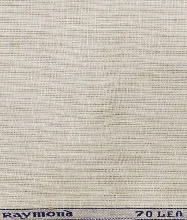 Raymond Off-White 100% Pure Linen 70 LEA Brown Striped Shirt Fabric (1.60 M)