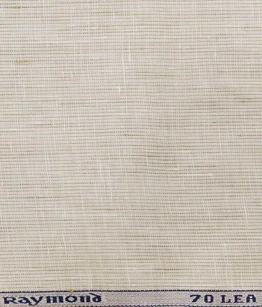 Raymond Off-White 100% Pure Linen 70 LEA Brown Striped Shirt Fabric (1.60 M)