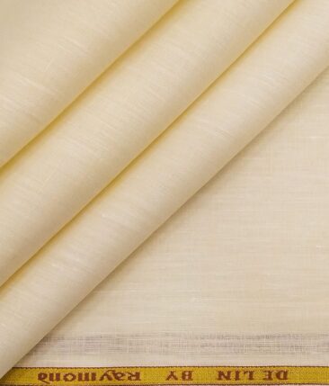 Raymond Cream 100% Pure Linen 70 LEA Self Design Shirt Fabric (1.60 M)