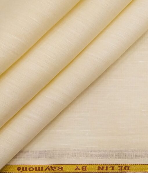 Raymond Cream 100% Pure Linen 70 LEA Self Design Shirt Fabric (1.60 M)
