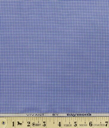 Raymond Blue 100% Premium Cotton Checks Shirt Fabric (1.60 M)