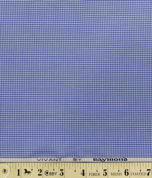 Raymond Blue 100% Premium Cotton Checks Shirt Fabric (1.60 M)