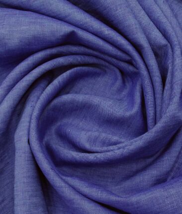 Raymond Blue 100% Pure Linen Self Design Premium Unstitched 2 Piece Suit or Safari Fabric (3 Meter)