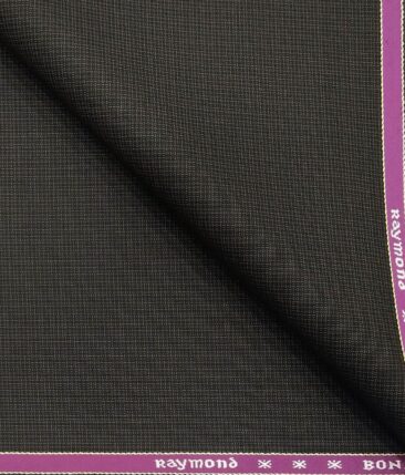Raymond Dark Brown Self Design Poly Viscose Unstitched Fabric (1.25 Mtr) For Trouser