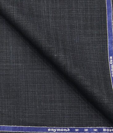 Raymond Dark Greyish Blue Self Design Poly Viscose Unstitched Fabric (1.25 Mtr) For Trouser